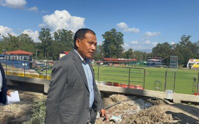 कुलमानले गरे टियू क्रिकेट मैदानको अनुगमन, चाँडो काम सक्न निर्देशन