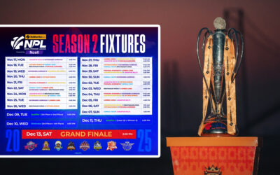 एनपिएलको तालिका सर्वाजनिक, जनकपुर बोल्ट्स र काठमाडौं गोर्खाजबीचको उद्घाटन खेल नै फ्लड लाइटमा हुने