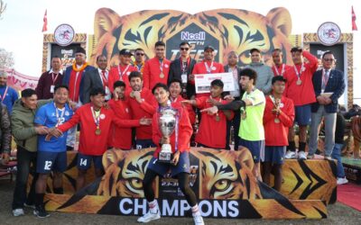 पुलिसलाई हराउँदै  गण्डकीेले जित्याे छैटौं टाइगर कप भलिबल उपाधि