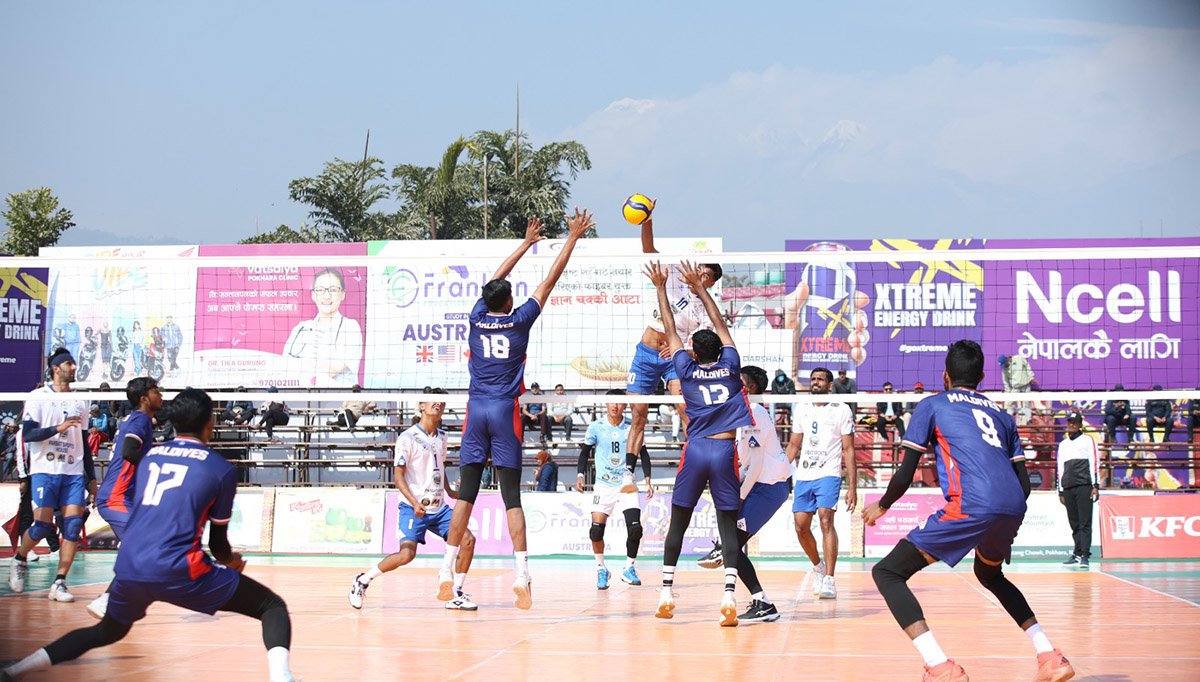 टाइगर कप भलिबलः पर्वत भलिबल संघको लगातार तेस्रो जित, माल्दिभ्स भलिबलको चौथो हार