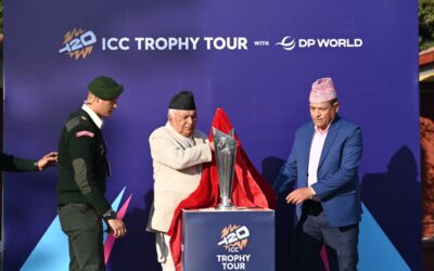 टी-२० विश्वकपको ट्रफी राष्ट्रपति कार्यालयमा अनावरण
