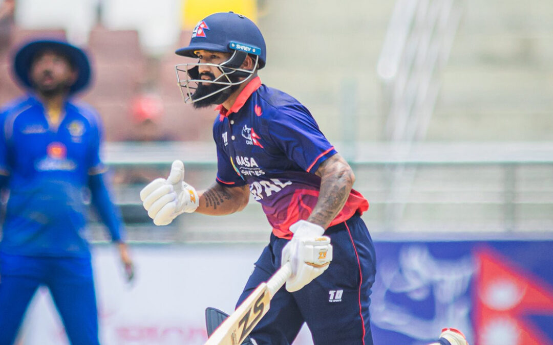 टप अर्डर फ्लप, दीपेन्द्रकाे अर्धशतकमा नेपालले युएईलाई दियाे मध्यम लक्ष्य